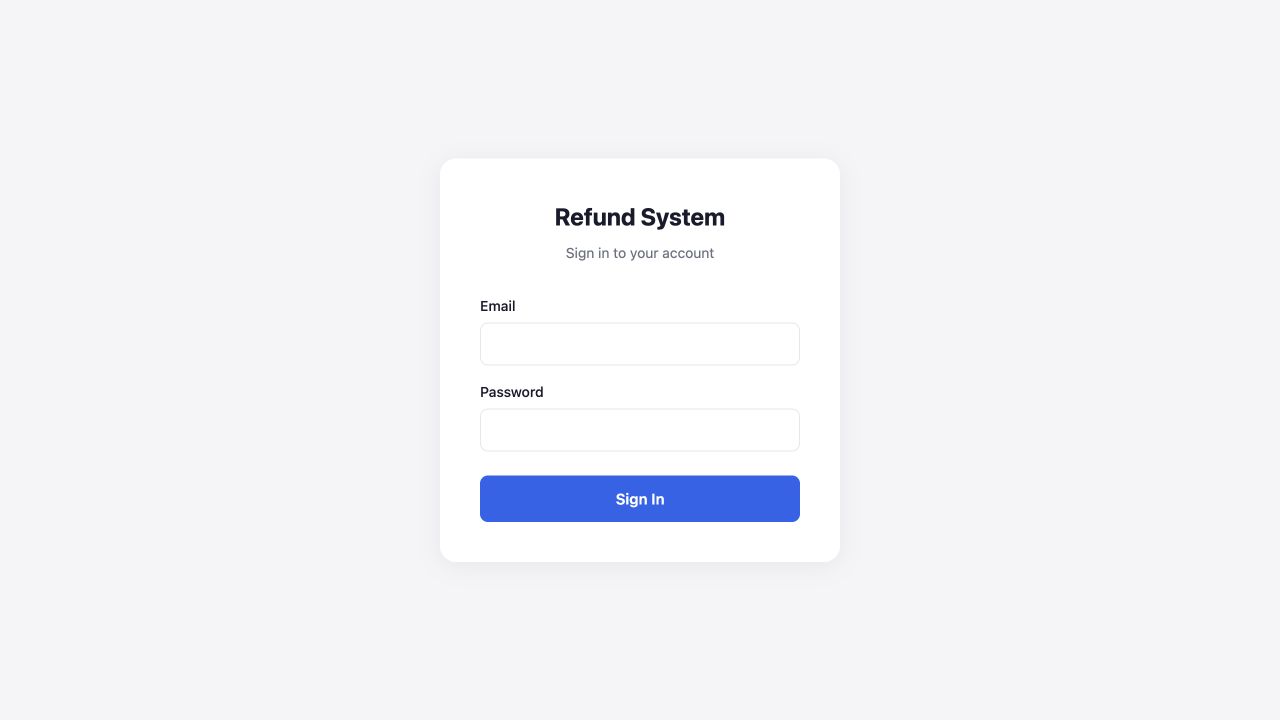 Refund system sign-in